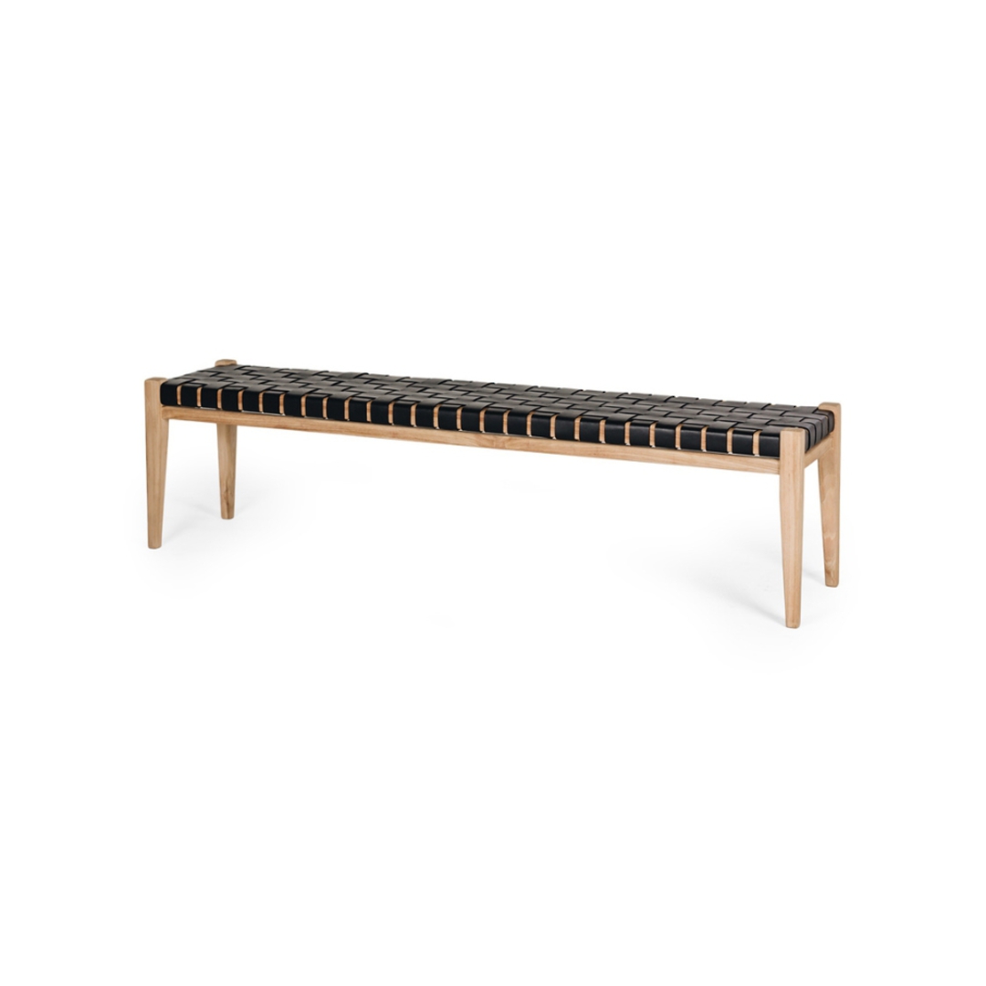 Indo Woven Bench 150 Black image 0